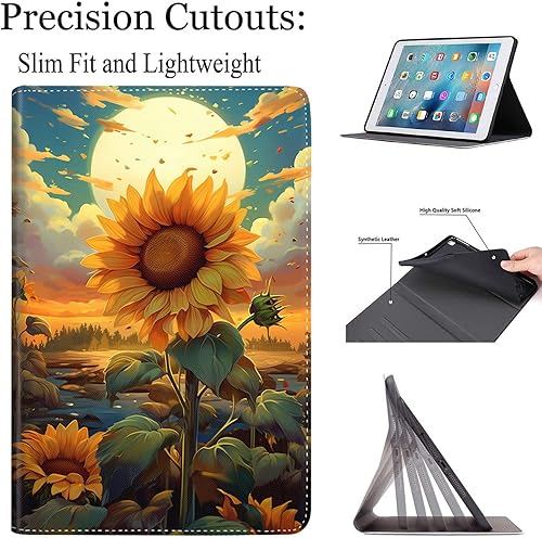 Miniatura 3 de Funda para 9.7 pulgadas 2017 2018Ipad Air CasoiPad Air 2, apagado automáticoencendido multiángulo de visión delgada para iPad 65 generación, pétalos