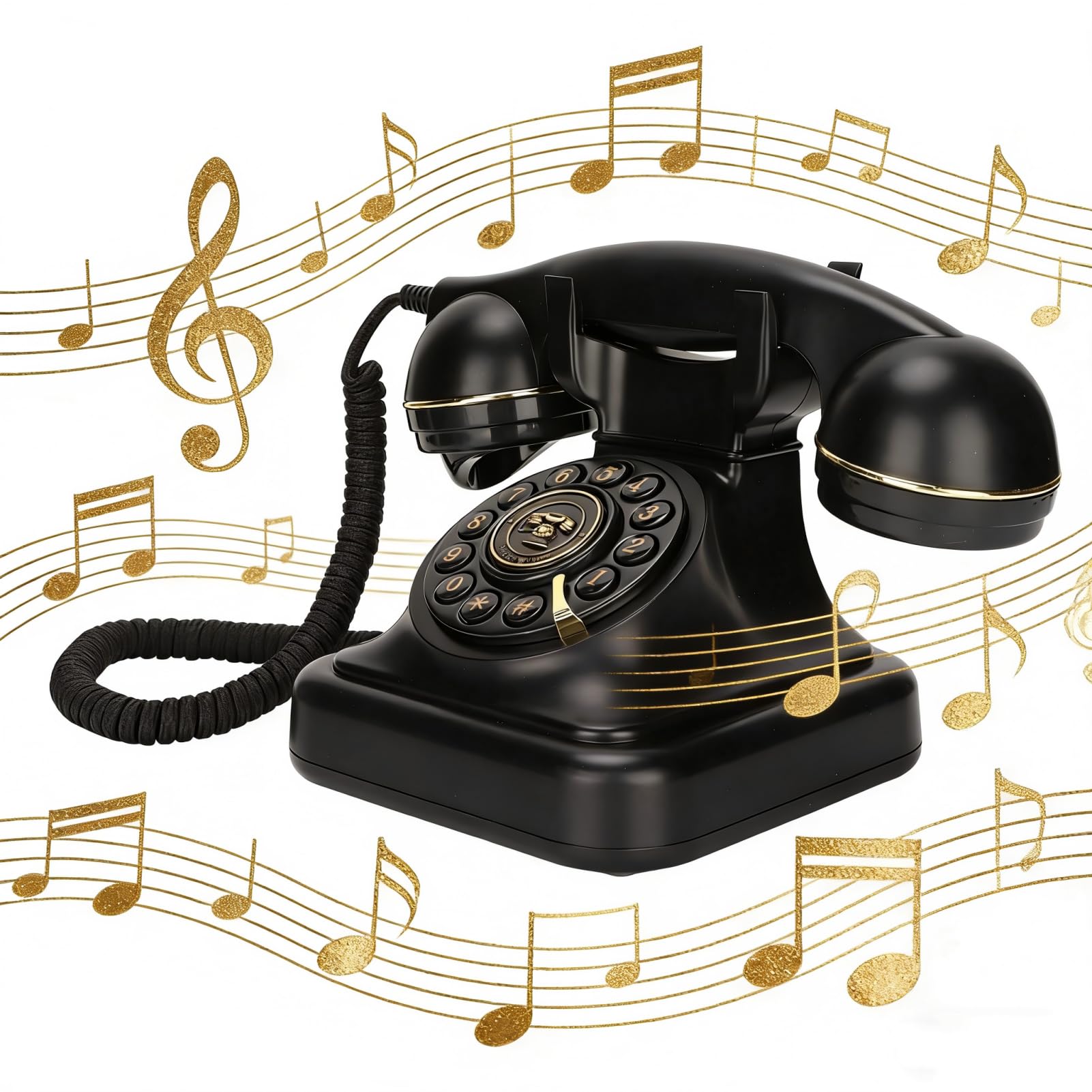 Vintage-Telefon kabelgebundenes Festnetztelefon mit Wählscheibe Elegantes modisches europäisches Retro-Telefon für Schlafzimmer, Arbeitszimmer, Büro, Café, Bar-Dekoration