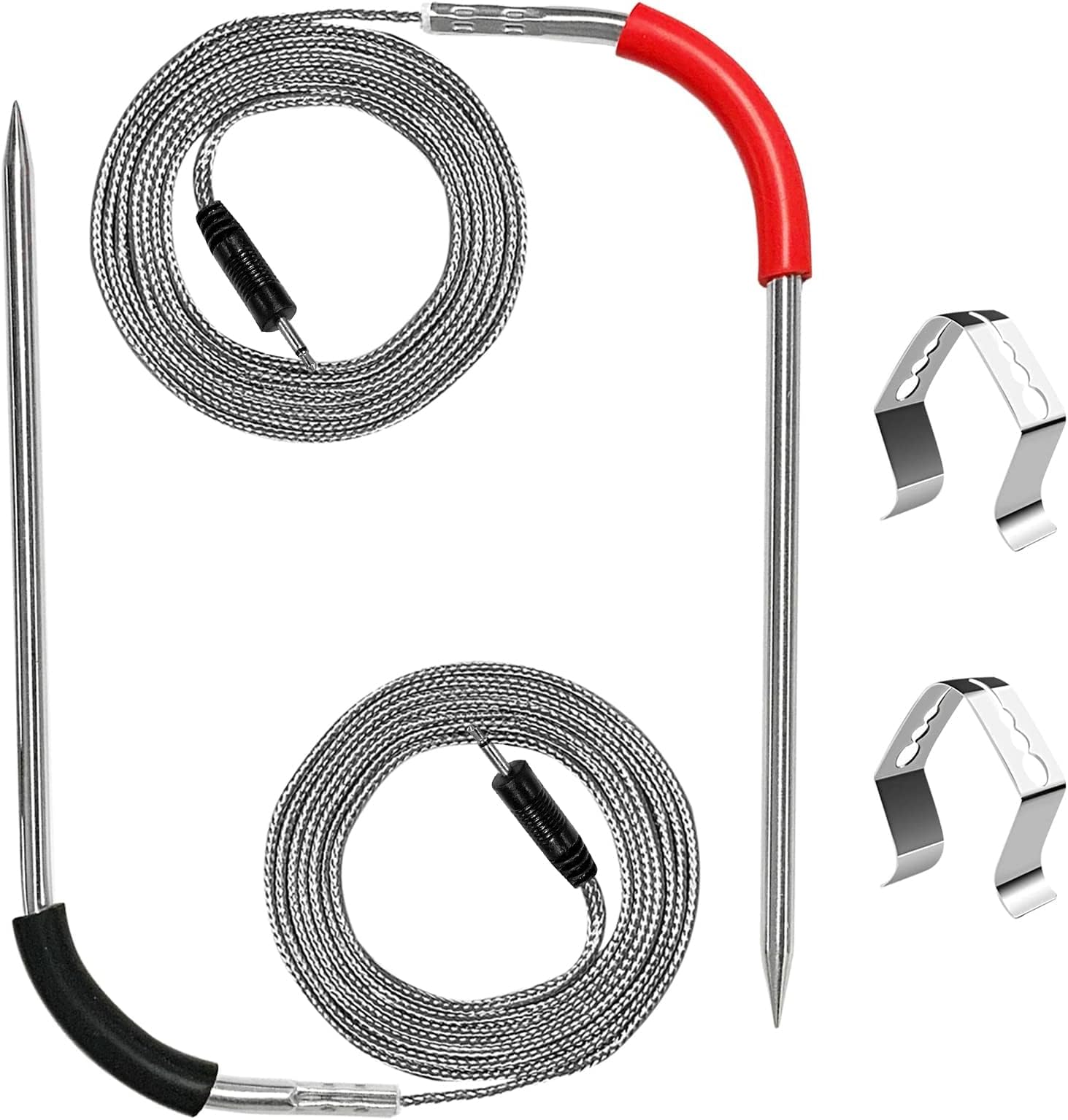 YAOAWE Replacement Meat Probe of Weber iGrill Mini iGrill 2 iGrill 3 Thermometer 2 Pack, High Accuracy Weber Grill Probe for iGrill App-Connected, with 2 Probe Clip Holder