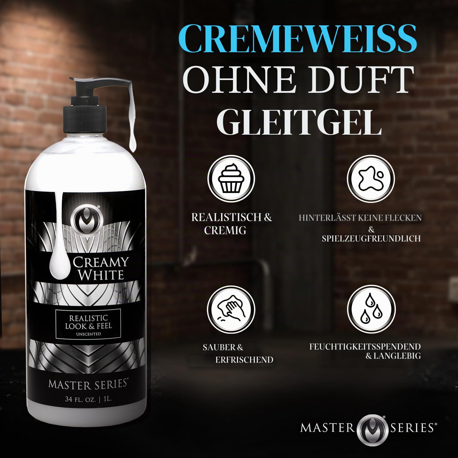 Master Series Cremige weiße unparfümierte wasserbasierte Körperglide 34oz