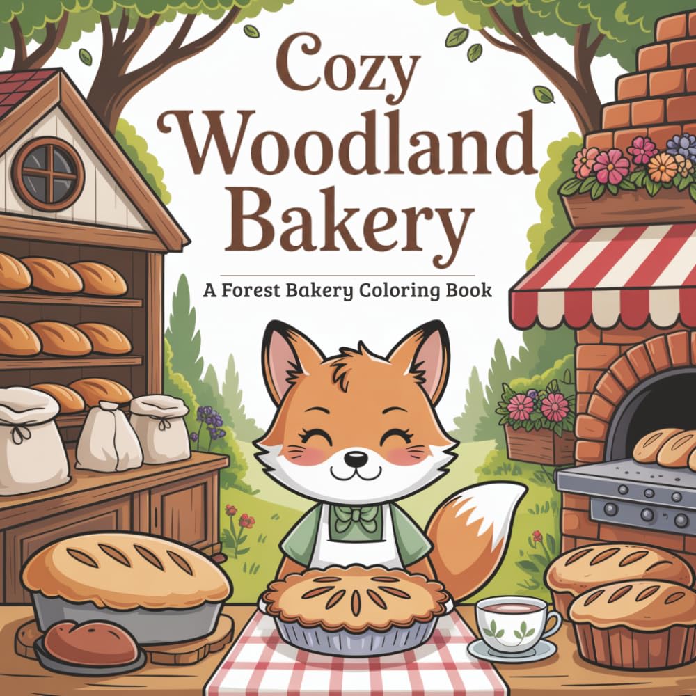 Cozy Woodland Bakery: A Forest Bakery Coloring Book
