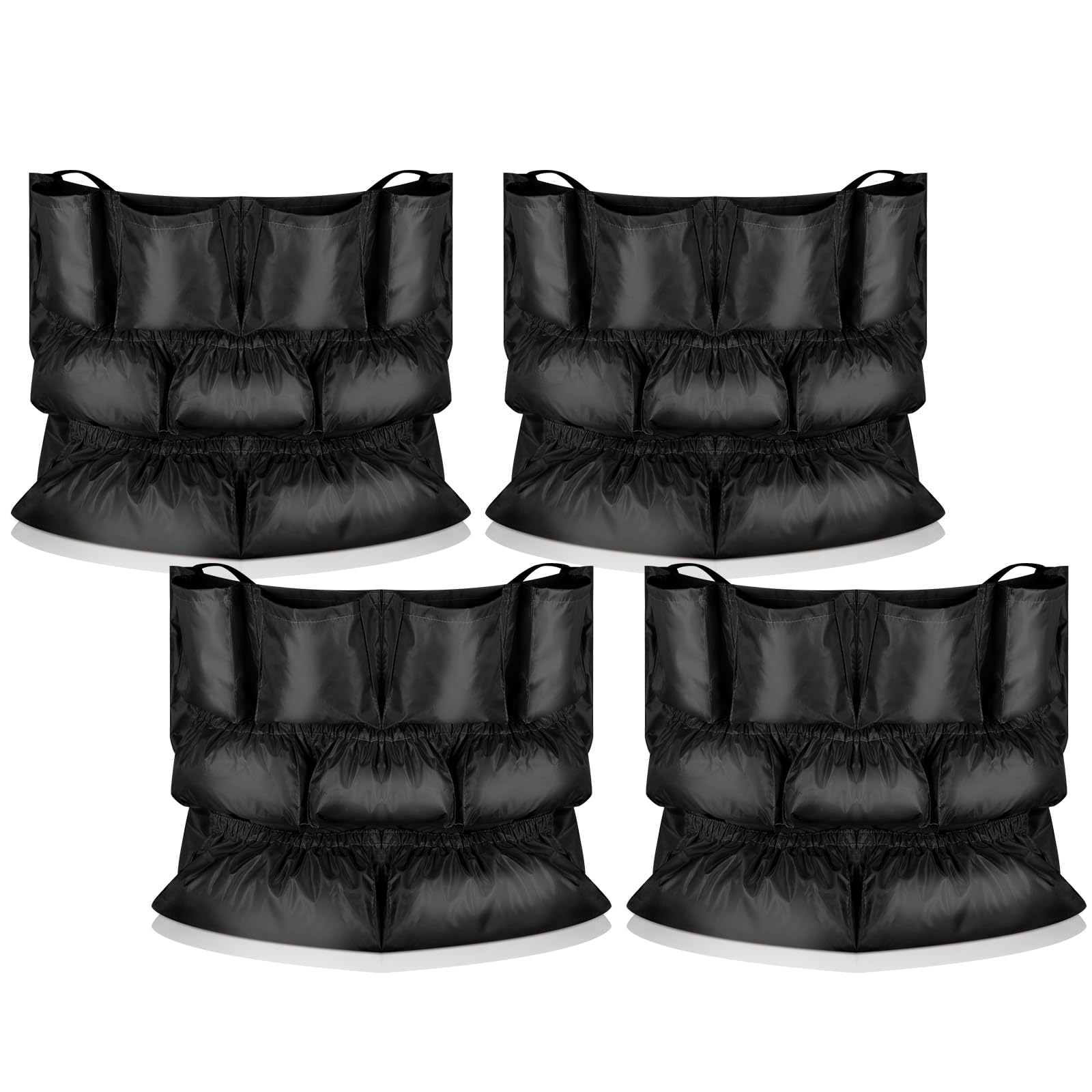 Frienda 4 Pcs Trash Can Bag Caddy Cleaning Bag Fit 32-50 Gallon Can, Black