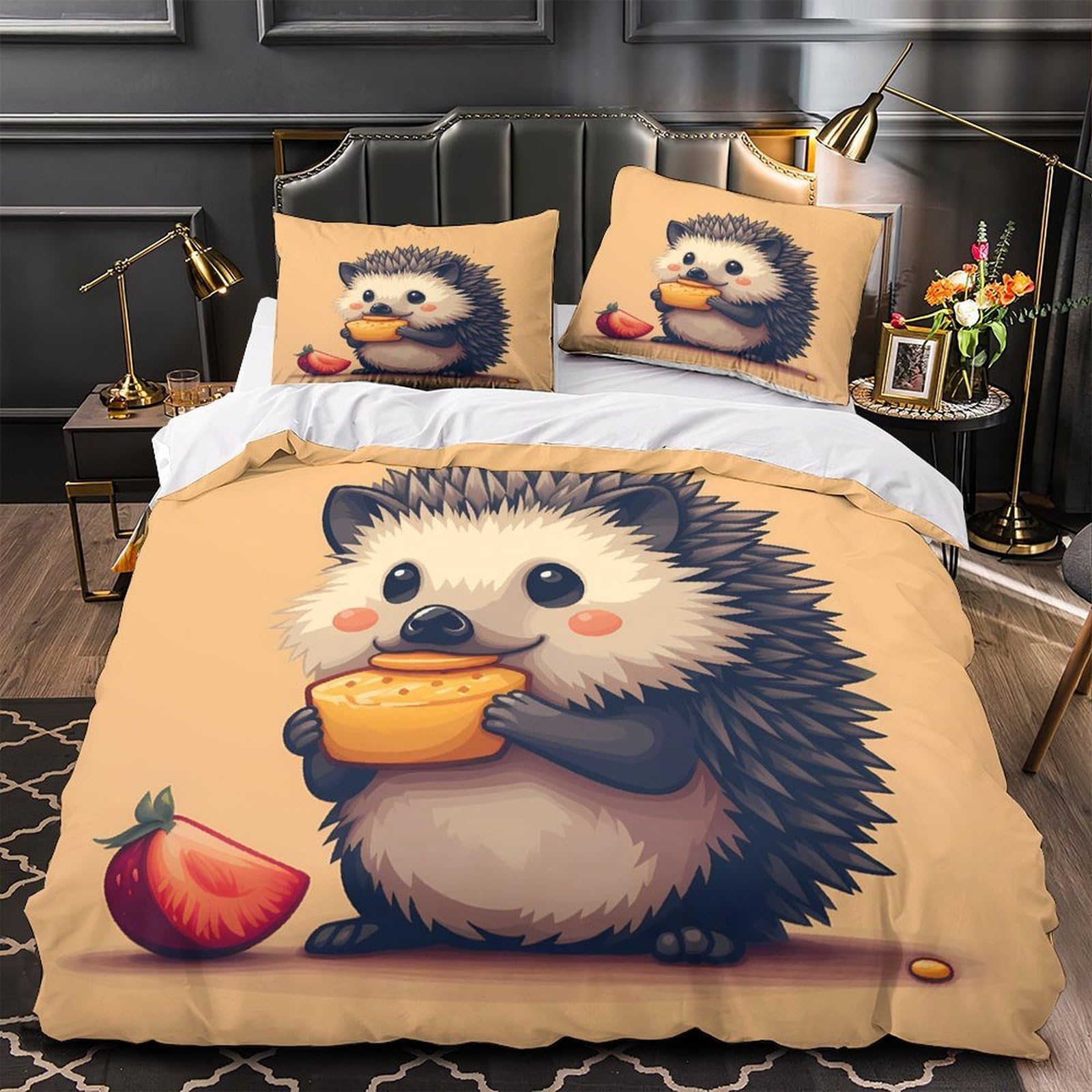 Housse de couette dragon hypoallergénique microfibre douce fermeture