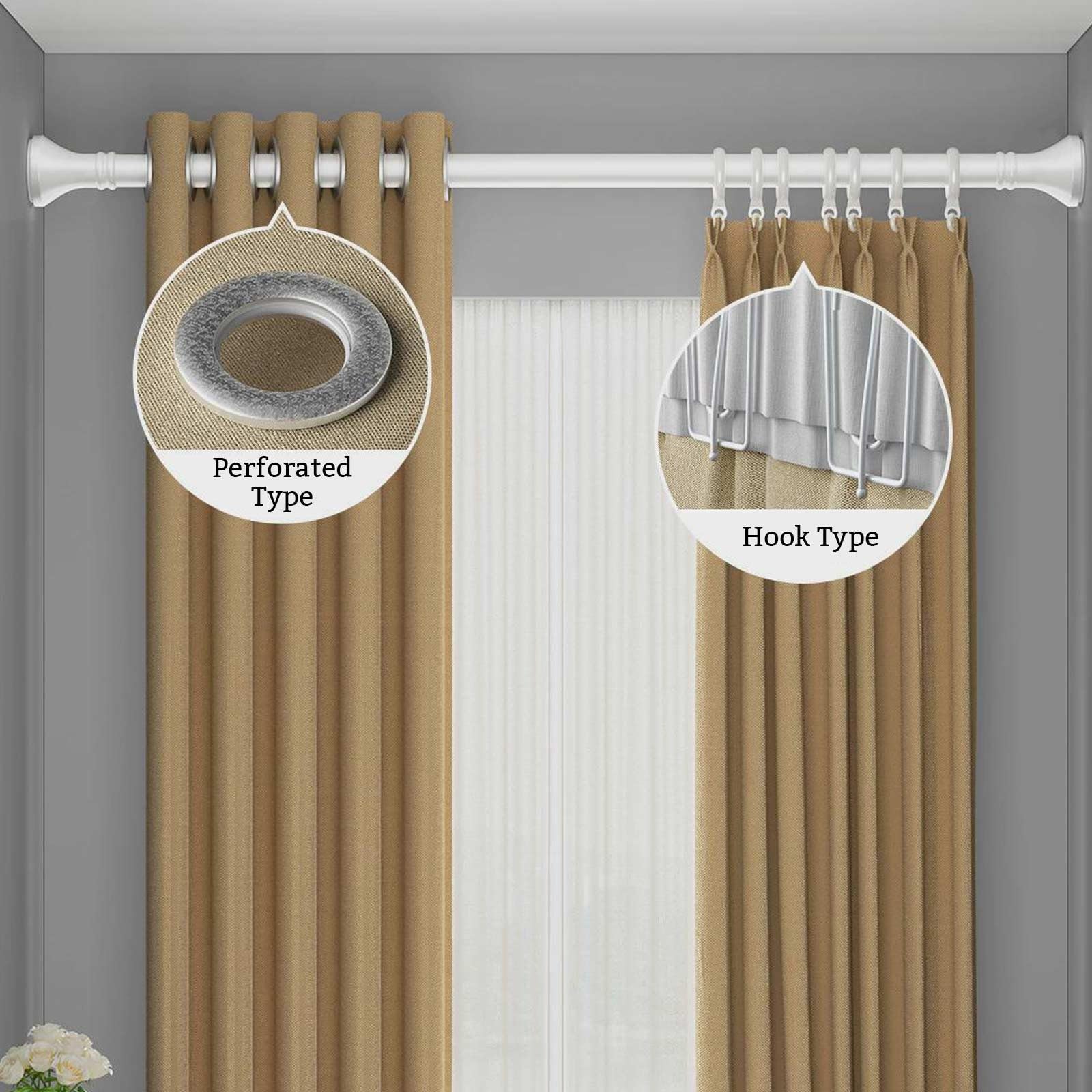 Barra de ducha pesada ajustable Ro40500 cm, sin taladro, para baño, armario, cocina, color gris (360450 cm, 142177 pulgadas)