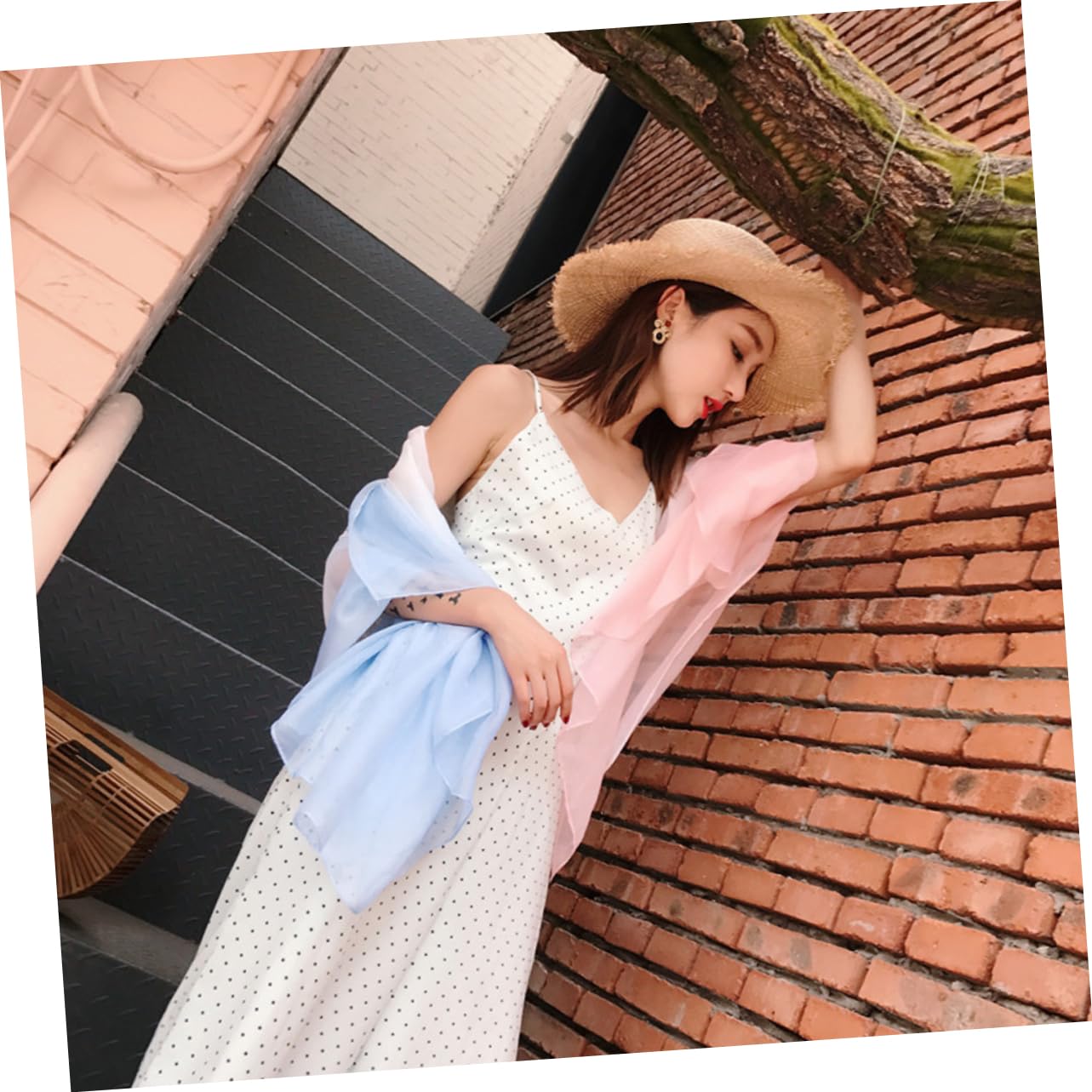 GALPADA 2 Pz sciarpa estiva Sciarpa leggera chiffon di chiffon da donna scialle da donna