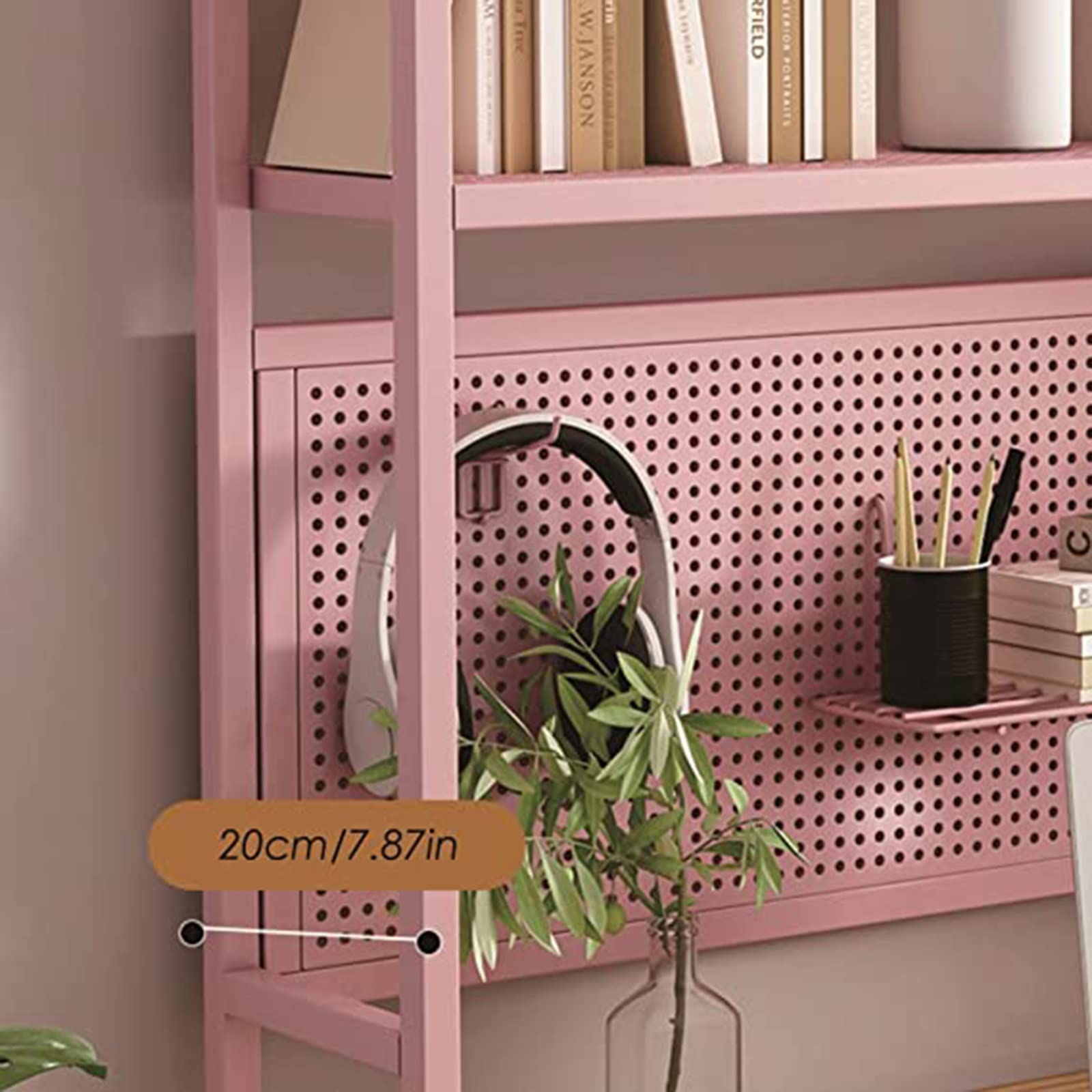 Organizzatore di archiviazione per scaffale da scrivania - Scaffale per ufficio, Libreria da tavolo in metallo per scrivania del computer, Organizzatore per scaffale da esposizione regolabile a 2 li