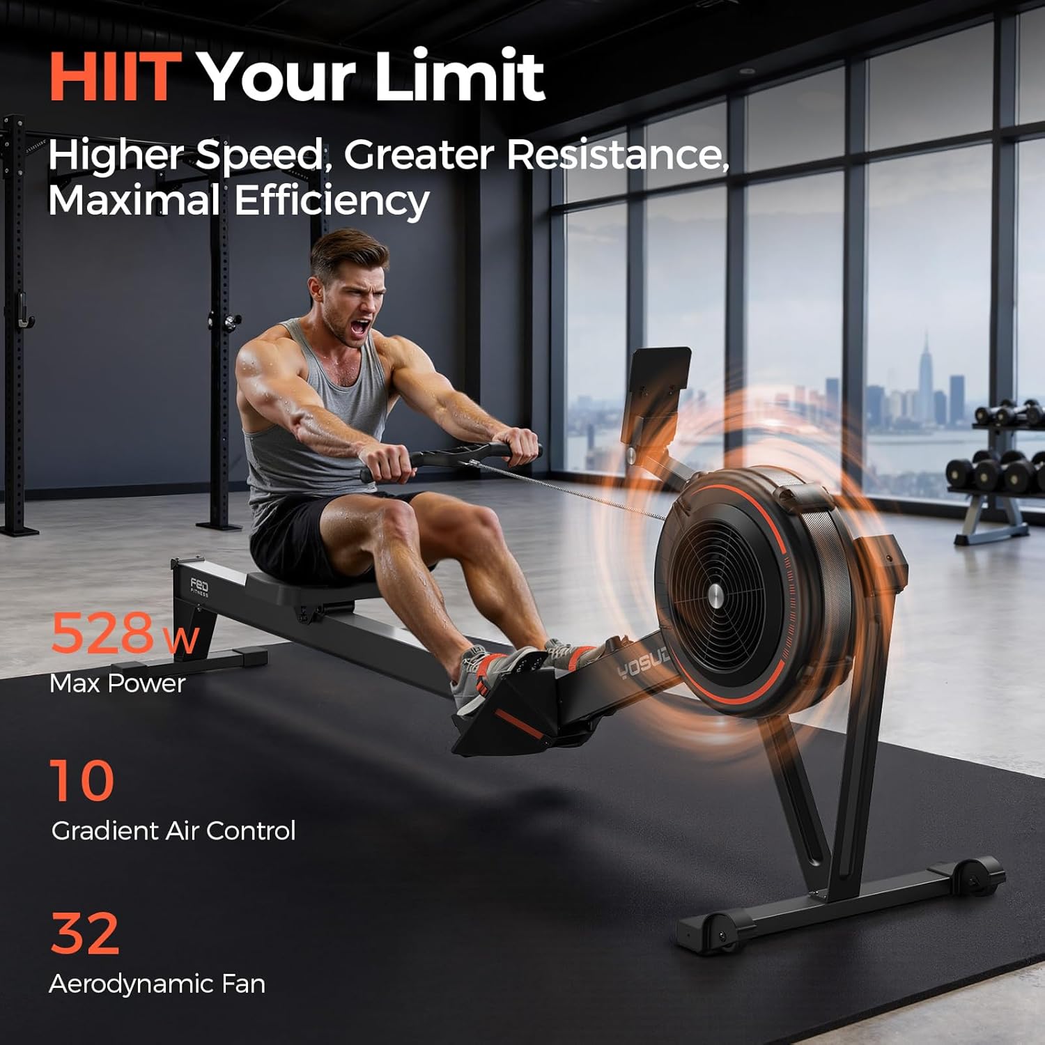 Yosuda R2 Rowing Machine For Home, Professional Adjustable A...