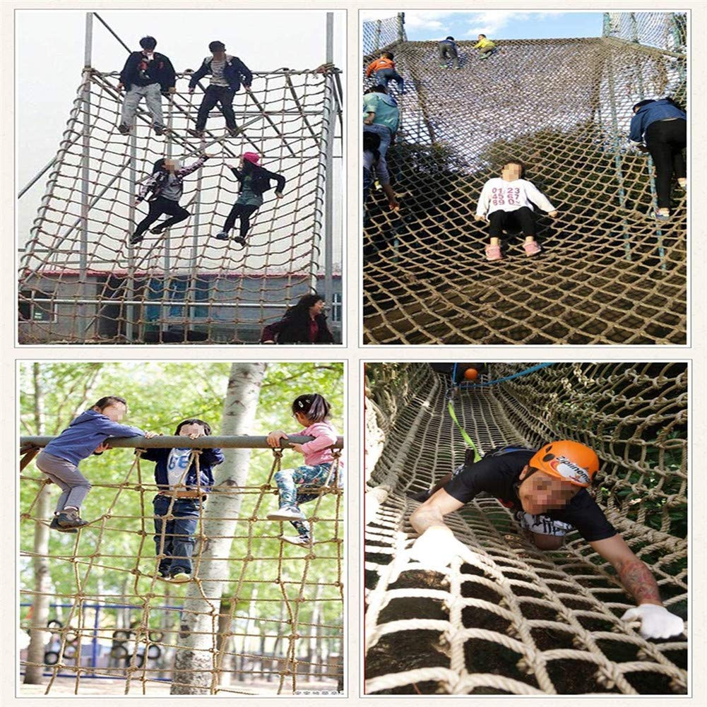 TGHY Climb Nets for Kids Adults Child Safety Net Fall Protection Net Rope Ladder Climb Playground Rock Swingset Hemp Rope Outdoor Treehouse 20mm,1x6m