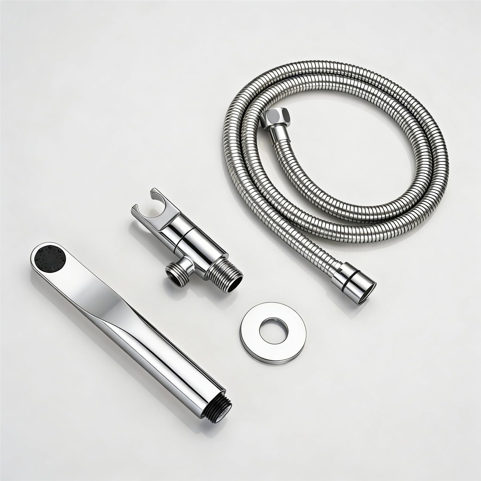 Ducha Higienica para Wc Bidet, 2 Modos Grifo Bidet para Wc, Manguera de Acero Inoxidable de 120 Cm con Ducha Inodoro, para Limpieza de Inodoros Higiene Personal de Mascotas (Cromo)