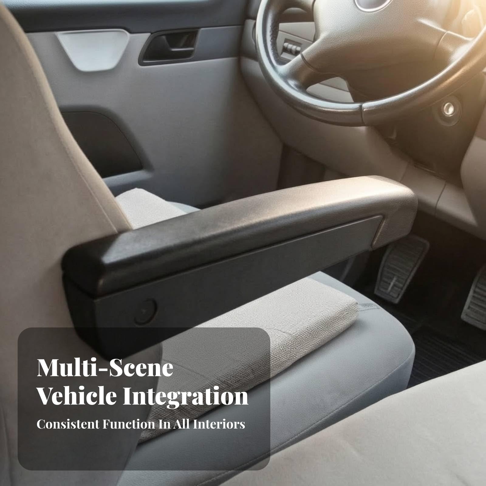 Winkelverstellbar Fahrzeug-Armlehne Robuste Montagehalterung, Autositzarmlehne, Gepolstert, Universal-Armlehne, für, Langstrecken, LKW, Links+Rechts