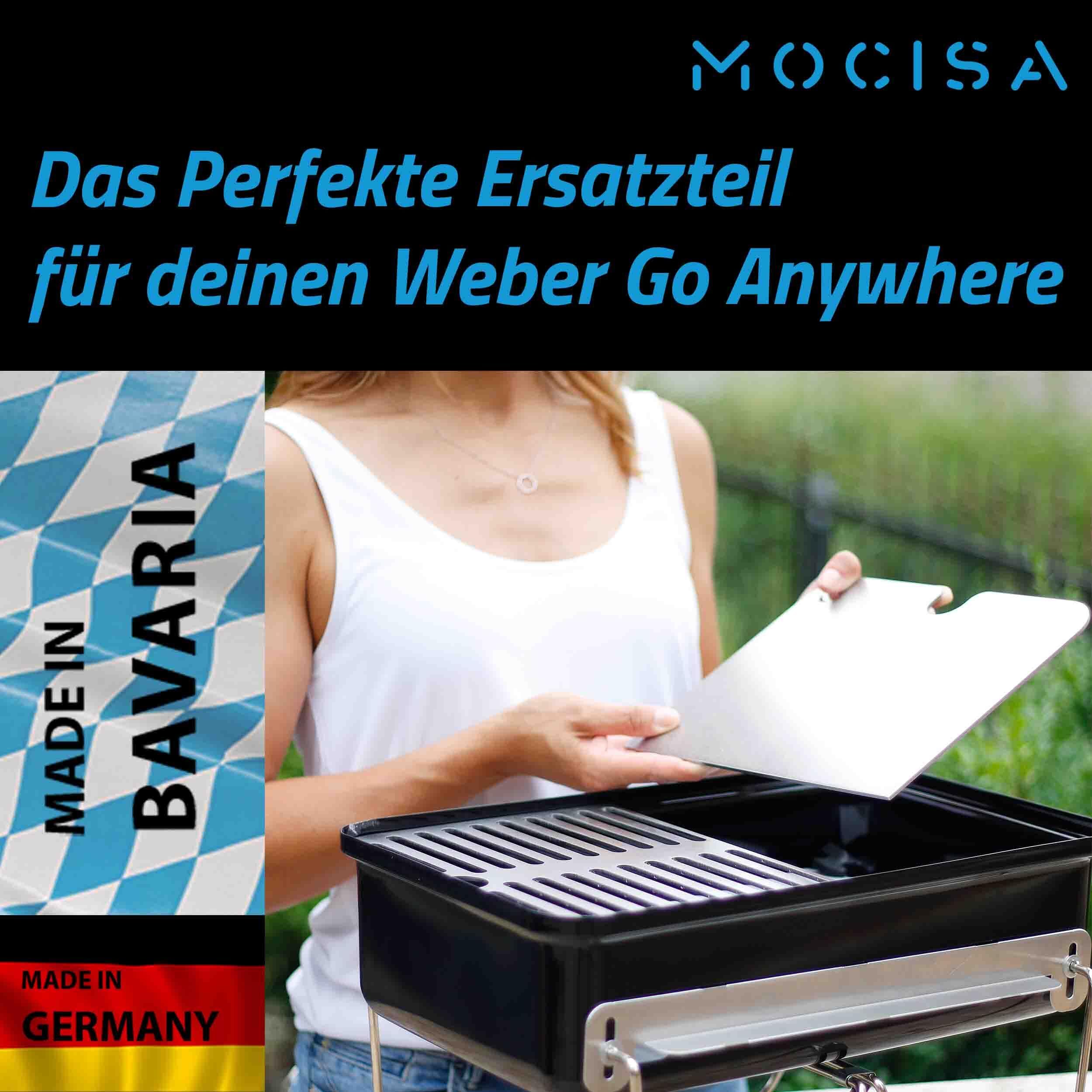 Edelstahl Grillroste für Weber Go-Anywhere | spülmaschinenfest | Set aus 2 Hälften