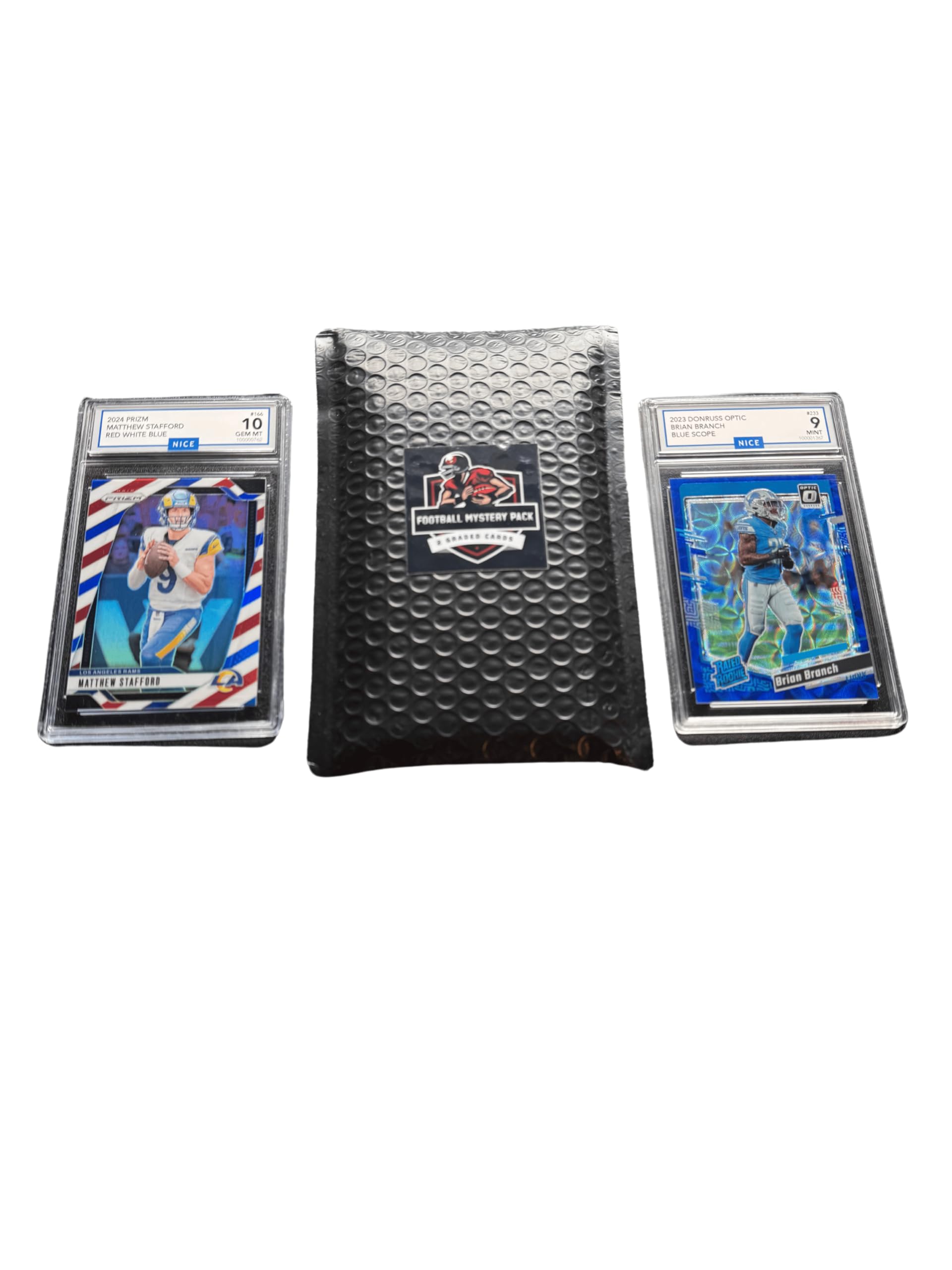 Amazon.com: Football Mystery Slabs | 2 Graded Cards | Grade 8+ Guaranteed