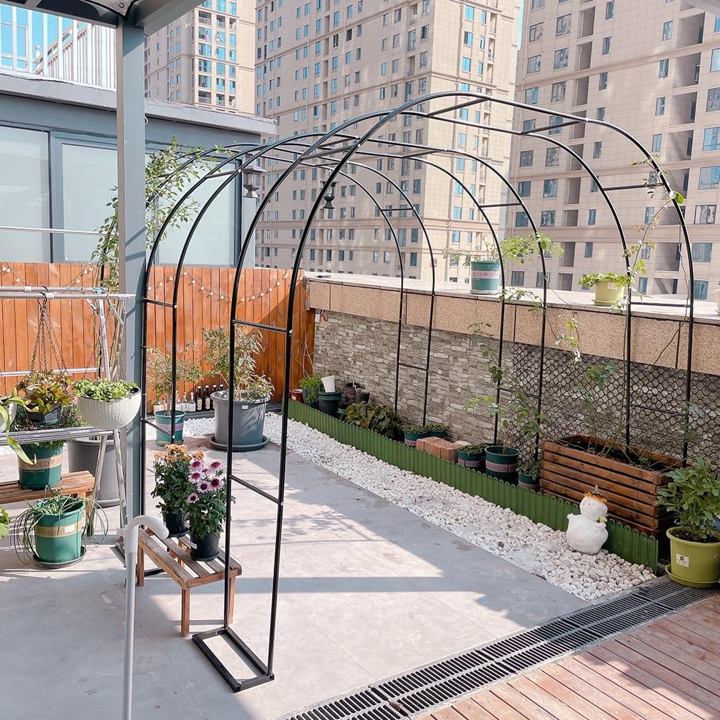 Metalen tuinboog met basis rozenbogen decoratieve boog voor paden/ingangen 120 cm 140 cm 180 cm 200 cm 240 cm 280 cm 300 cm 350 cm breed zwaar metalen pergola latwerk voor klimplanten