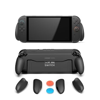 Ergonomic Silicone Grip with 3 Sizes for Nintendo Switch 2, 2 Thumb Grips | Reduces Hand Fatigue, Tool-Free Snap-On Install, Dock Compatible
