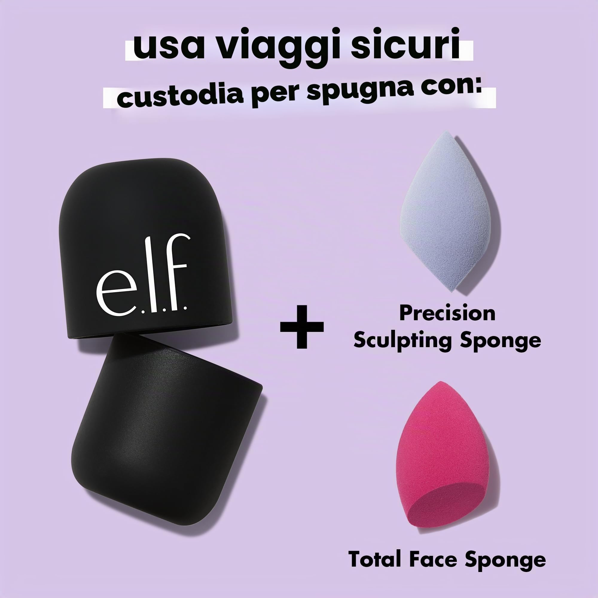 e.l.f. Safe Travels Sponge Case, accessorio portatile e traspirante per proteggere la spugnetta da make-up da sporcizia e germi, resistente silicone, prodotto vegano e non testato sugli animali