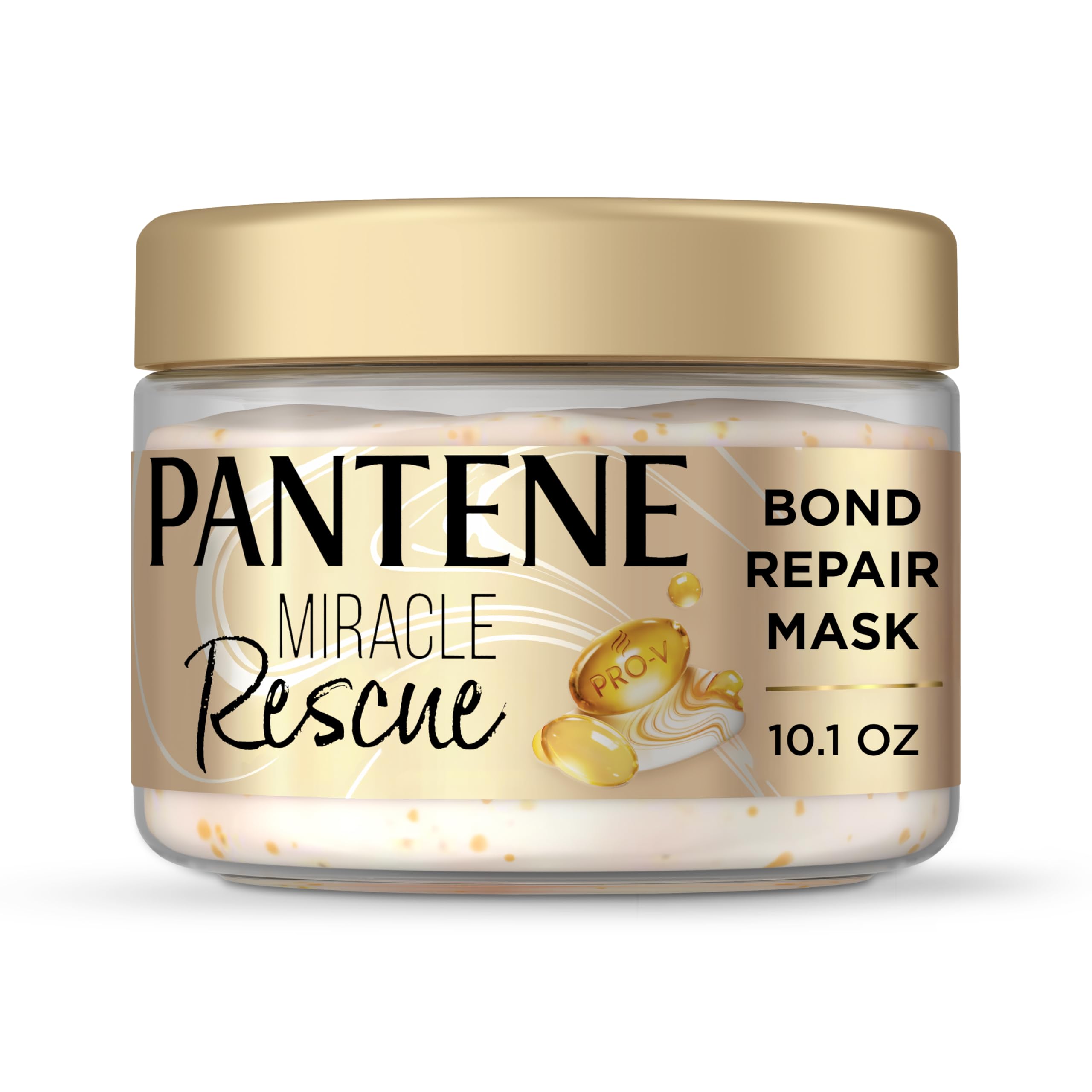 Miracle Rescue Hair Mask, Intensive Bond Repair with Melting Pro-V Pearls, Melts Away Damage, Builds Bonds, Strengthens Against Damage, Deep Conditioning for Dry Damaged Hair, 10.1 fl oz