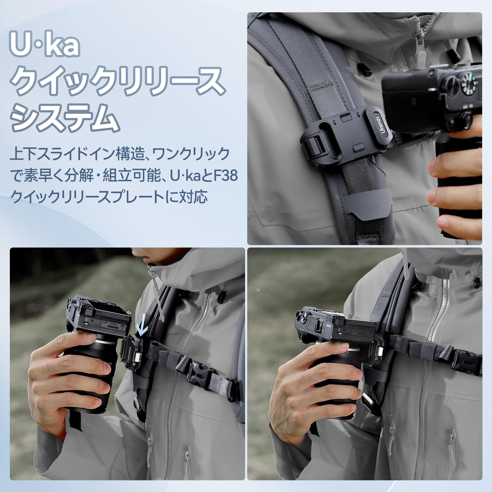 Amazon | Ulanzi Uka用バックパックストラップクリップ クイック