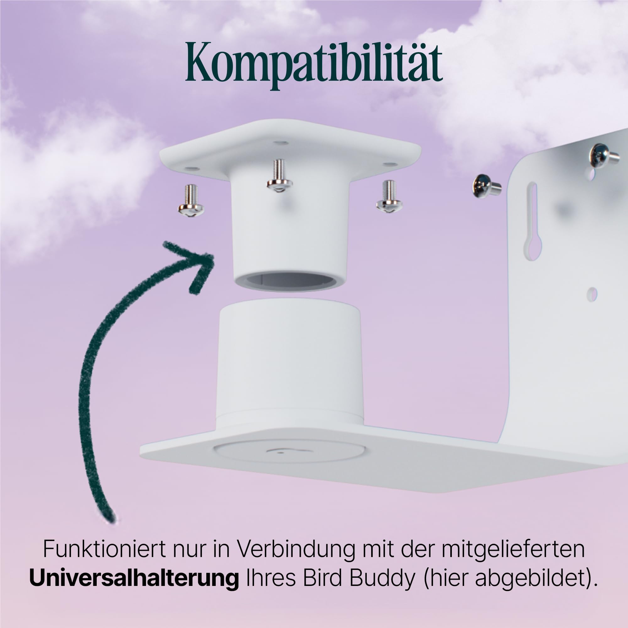 Birdbuddy Wandhalterung – Vielseitige Vogelfutterstation-Wandhalterung für Wände und Zäune – Langlebiges, wetterfestes, Robustes & sicheres sowie stilvolles Futterstation-Zubehör für den Außenbereich