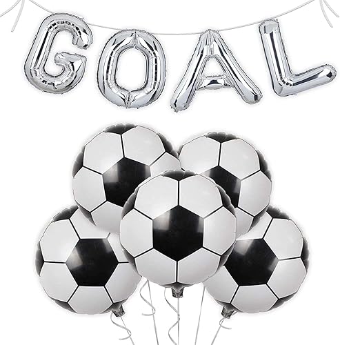 Miniatura 6 de Paquete de 10 globos de aluminio de 18 pulgadas, globos de fútbol de helio, globos de fútbol, fiestas temáticas de fútbol, fiestas de cumpleaños,