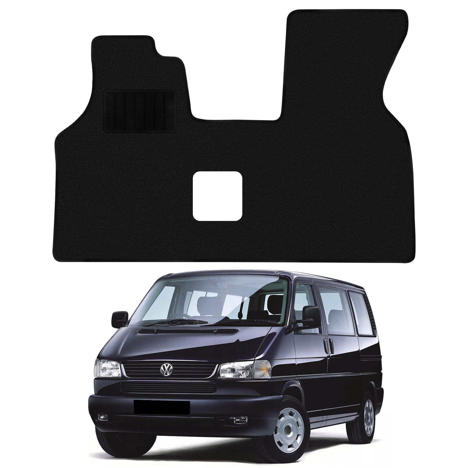 Auto Fußmatten Ersatz für VW T4 1990-2004, Premium Fussmatten Sitz Vorn Classic Schwarz Auto Teppiche Passform