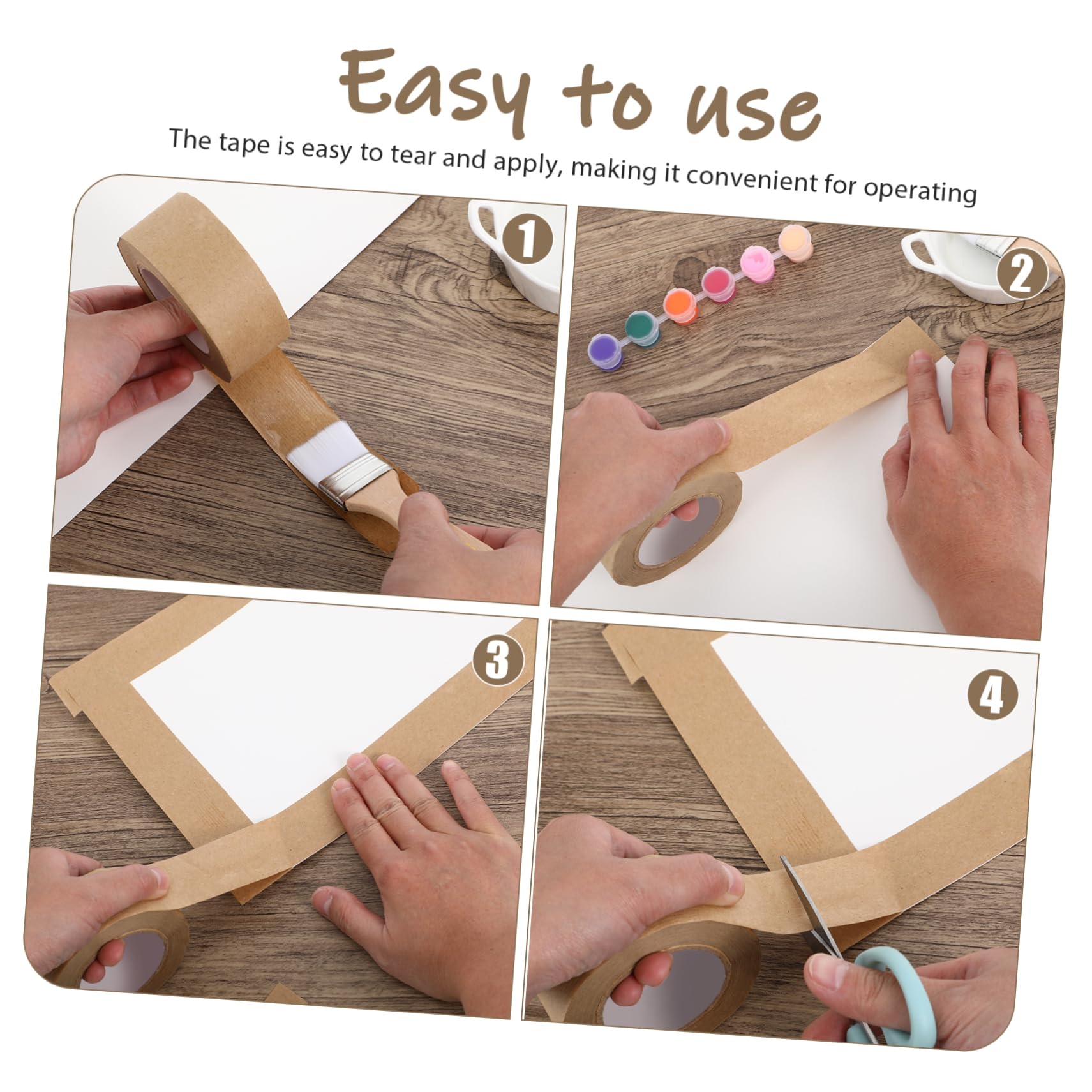 jojofuny 5 Set Nastro Per Acquerello Automatico Chiaro Nastro Forte Nastro Trasparente Nastro Di Cartone Di Carta Nastro Per Pittori Muri Aria Lato Colla A Base D'acqua 2 * 5