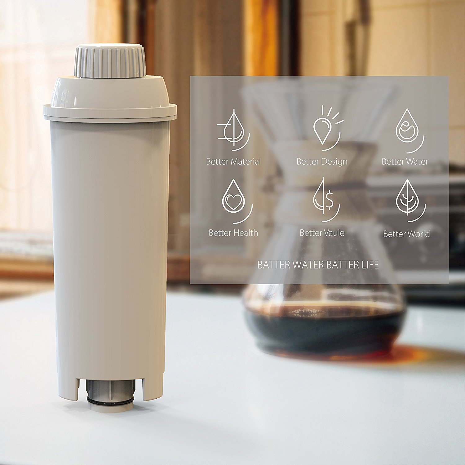 10 x AQK-11 Wasserfilter für DeLonghi ECAM ETAM ESAM + Reinigungstabs