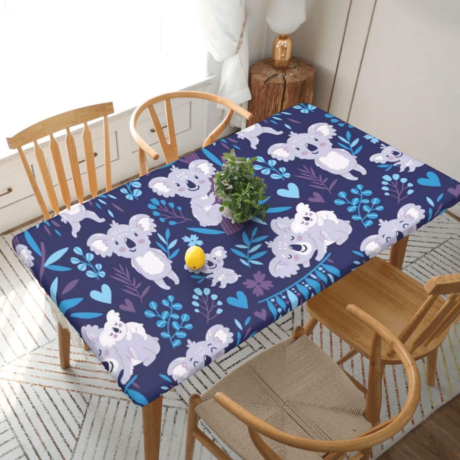BNVSADC lovely Koala Printed 5FT Tablecloth Polyester Kitchen Water Resistant Table Cloth Dining Table Decoration Table Covers, 152x76 CM