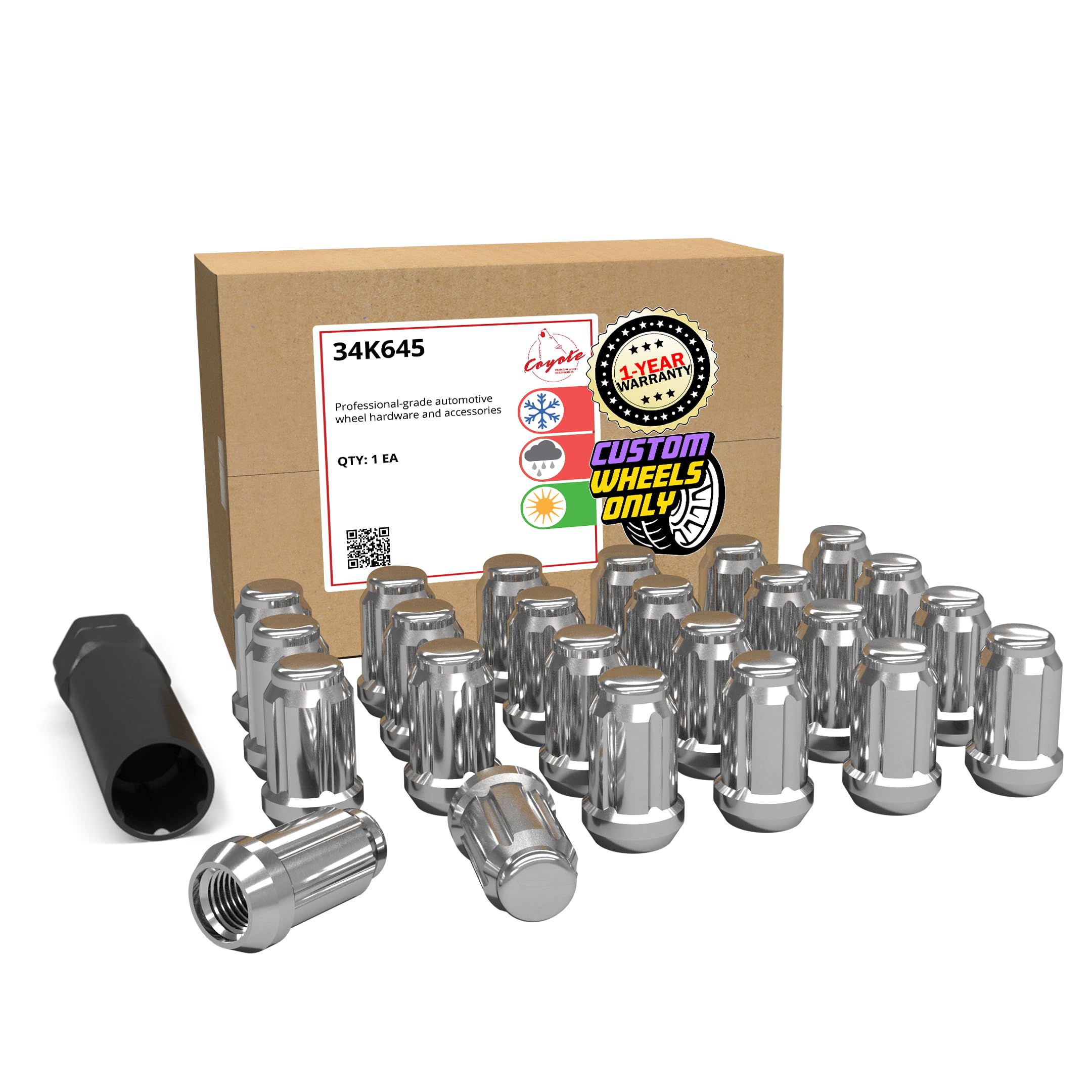 Amazon.com: Wheel Accessories Parts 24 Pcs + Key M12x1.5 12x1.5