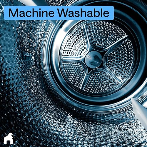 Vista 8 de GORILLA GRIP Alfombrilla para bañera patentada, lavable a máquina, con ventosas y orificios de drenaje para mantener las bañeras limpias, suave