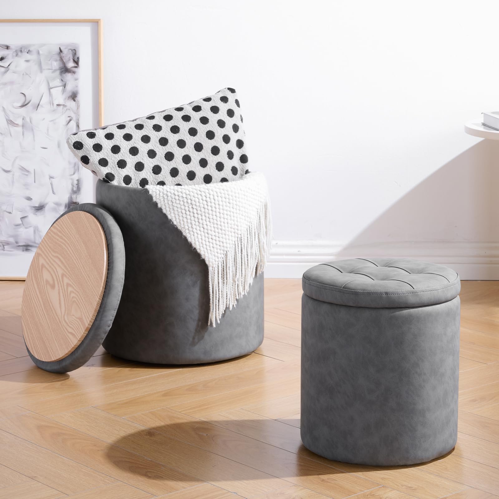 oakvivo Nesting Storage Ottoman Set