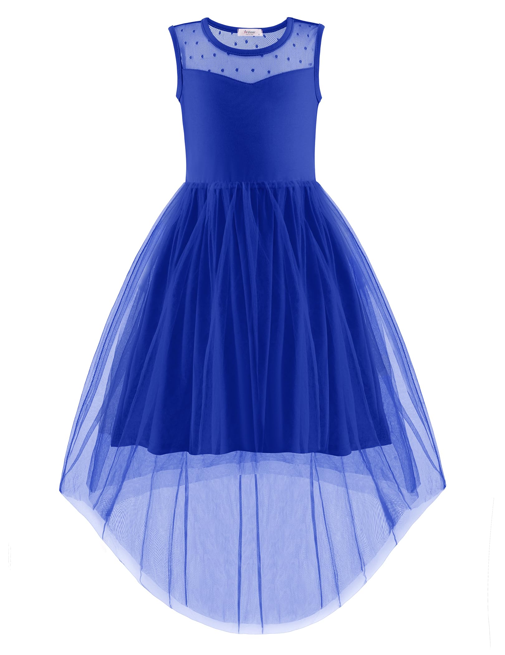 Arshiner Girls Dresses Formal Party Wedding Tulle Contrast Mesh Dress