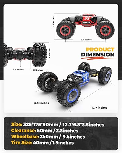 Miniatura 2 de BEZGAR TD141 RC Cars-114 Escala de control remoto transforma 4WD 93mih todos los terrenos coches de acrobacias de juguete eléctrico coche de control