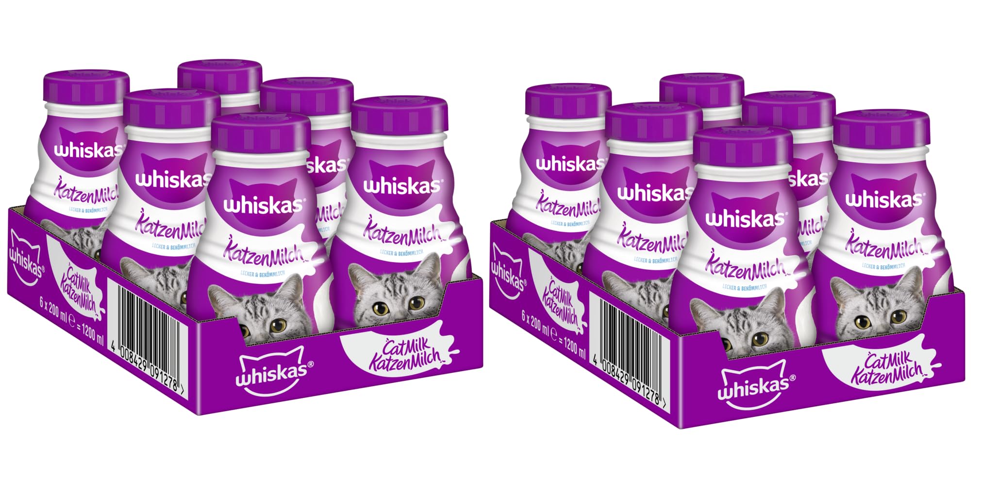 WHISKAS Leche para gatos 2 x 6 x 200 ml