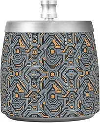 Fitrendlovey Cinzeiro com tampa para cigarro aço inoxidável sem fumaça cinzeiro à prova de vento cinzeiros para mesa, escritório em casa, fora T16