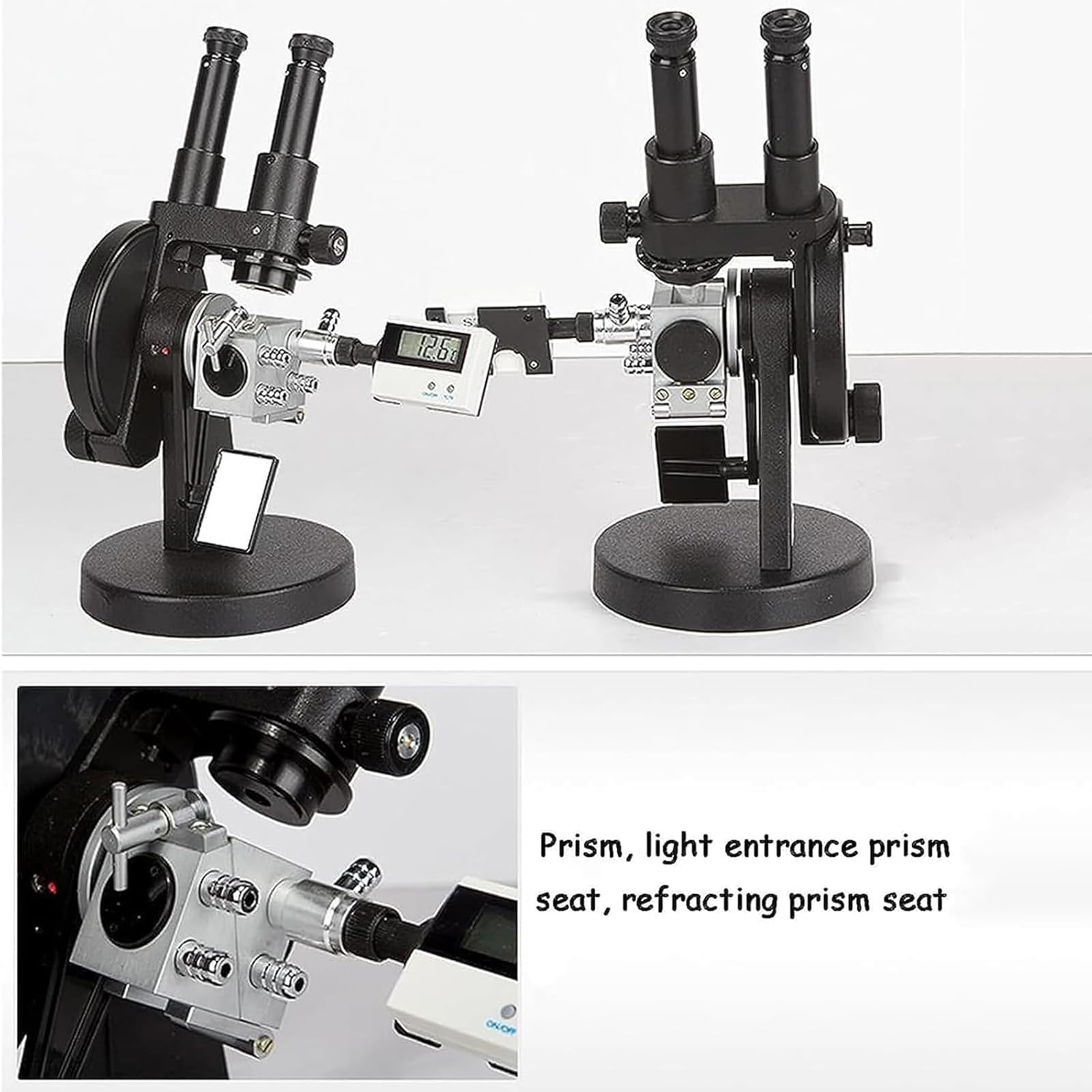 Réfractomètre numérique, design binoculaire portable, plage de mesure 1,3000-1,7000nD, 0-95% Brix, idéal pour le pétrole et les applications pédagogiques