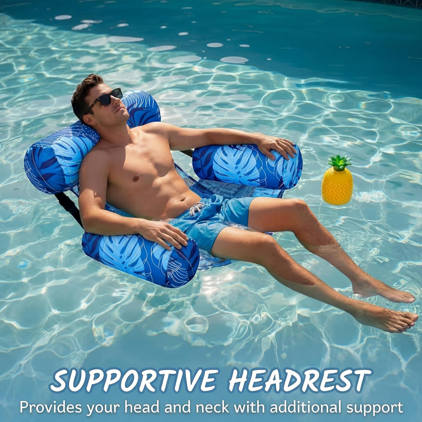 Hinchables Flotadores Piscina para Adultos, Inflatable Pool Chair, Hamaca De Fideos con DiseñO Plantas Piscinas, Silla Flotante para Fiesta De Verano En Agua, Playa O Lago, DiversióN.