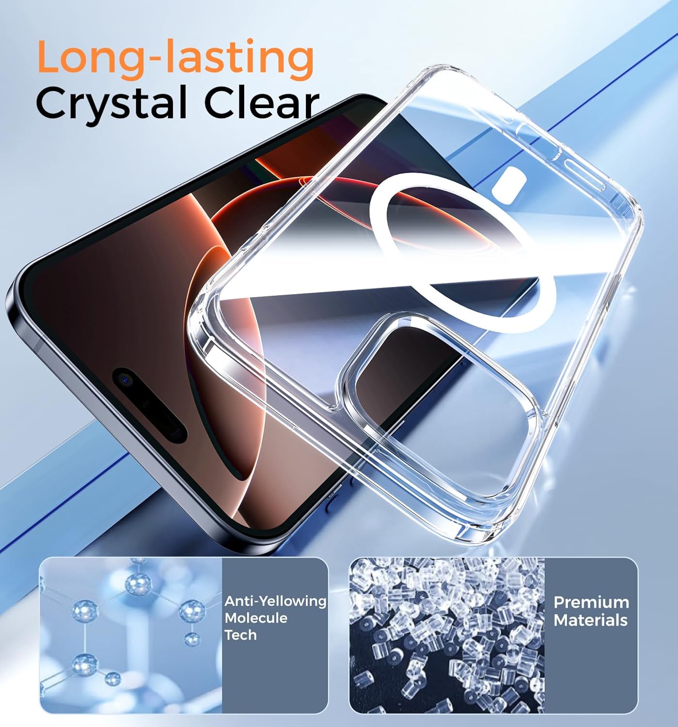 MAGIC JOHN for iPhone 16 Pro Max Case [Camera Control Button] [Compatible with MagSafe] Scratch-Resistant Cover, Military-Grade Shockproof, Magnetic Phone Case for iPhone 16 Pro Max 6.9 inch, Clear - Image 5