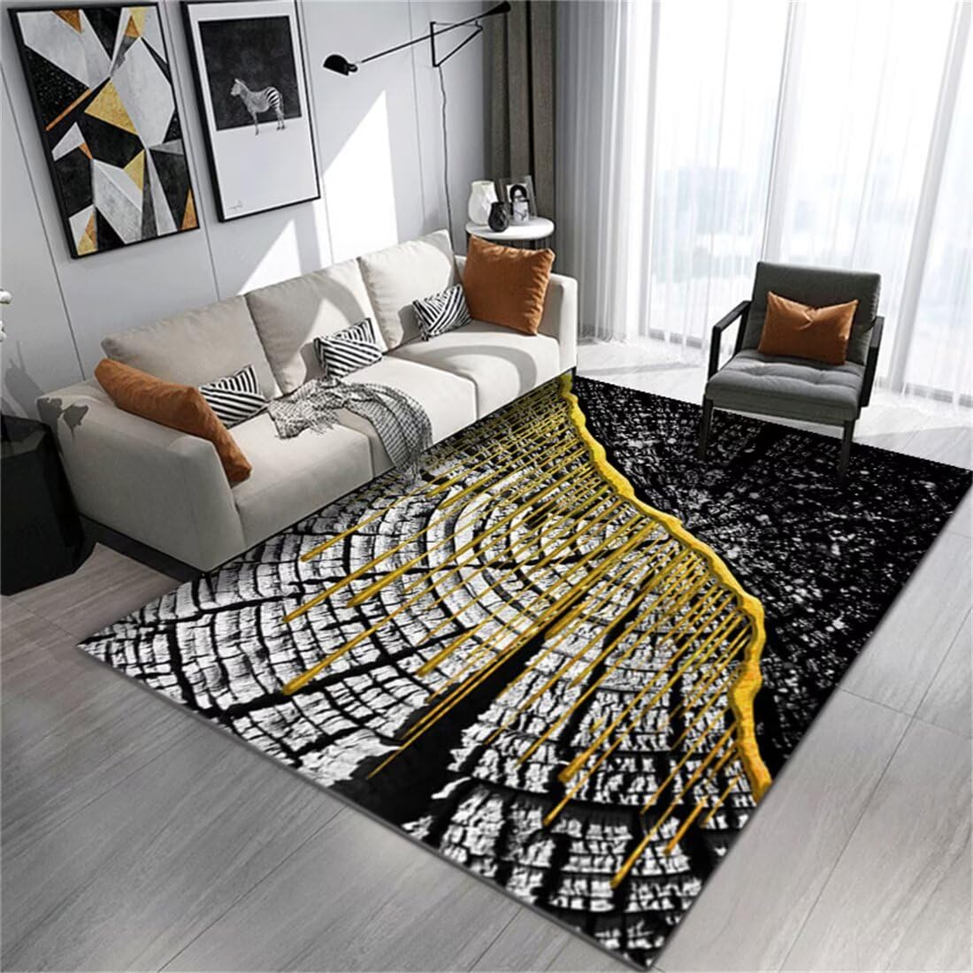 Tappeto Entrata Interno Complementi D Arredo Per Salotto Luce di lusso corridoio tappeto astratto design linea decorazione antiscivolo Tappeto Cameretta Bambini 130X190CM