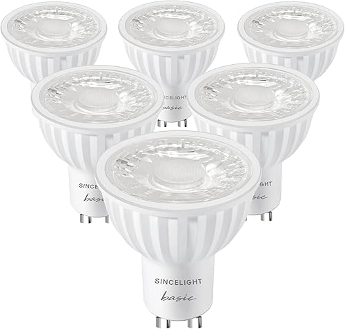 SINCELIGHT Bombilla LED GU10 reflector de 100, 6 W, RA92, blanco neutro 4000 K, no regulable, 550 lúmenes equivalentes a halógenos de 50 W, paquete