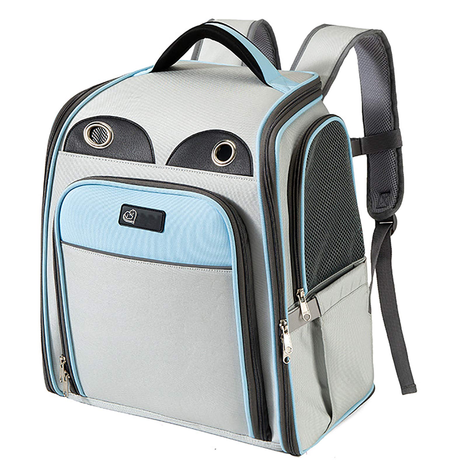 Sac portable bleu pour chien stressé en voyage de taille moyenne