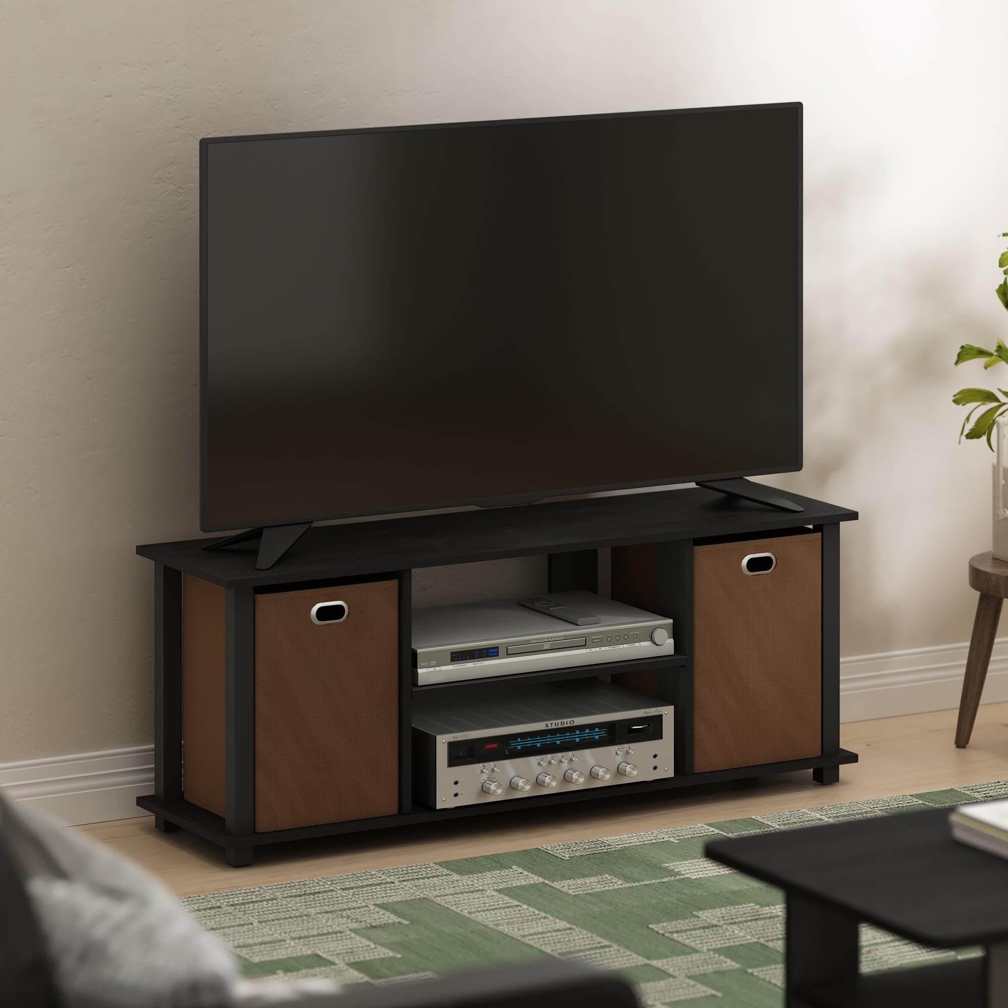Stagionale Stand per TV Brown Furinno Economica - Dettaglio