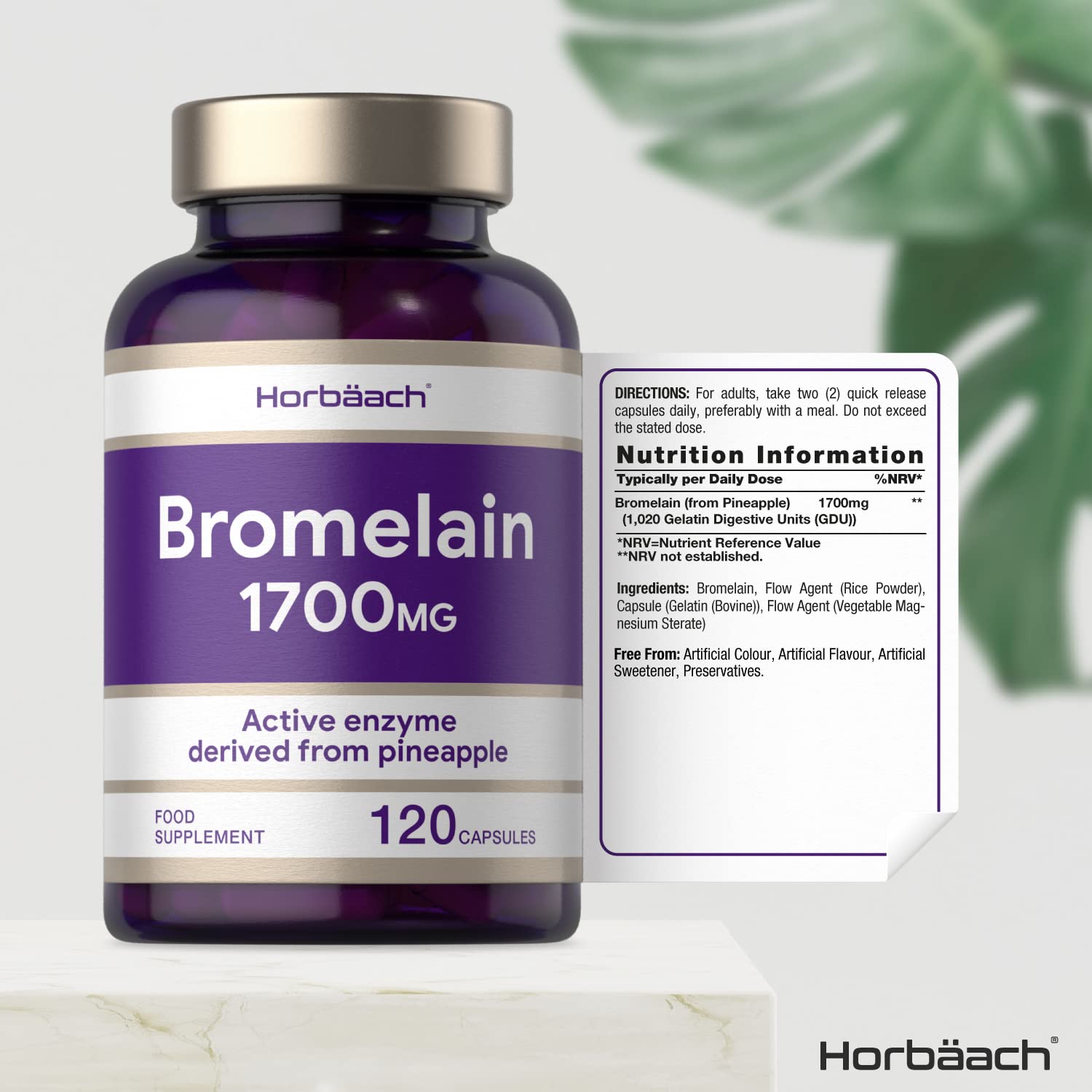 Bromelain 1700mg 120 Capsules Digestive Enzyme Pineapple Extract