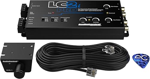 AudioControl LC2i PRO Convertidor de salida de línea de 2 canales con coincidencia de impedancia, AccuBASS, GTO, Sensor de señal de audio, Encendido