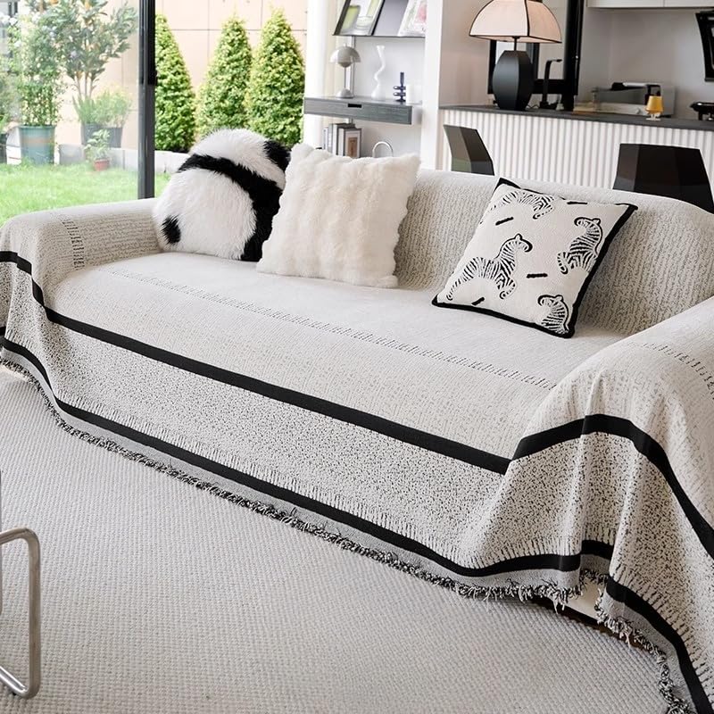 Housse de canapé en chenille 180x130 cm jeté de canapé d'angle