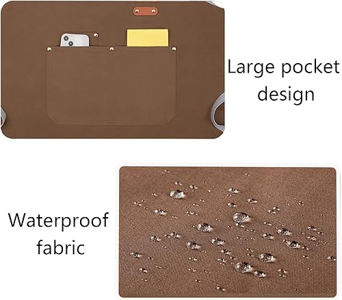 Miniatura 2 de Delantal de chef para hombres y mujeres, delantales de lona con 3 bolsillos traseros cruzados, delantal de trabajo resistente para cocinar