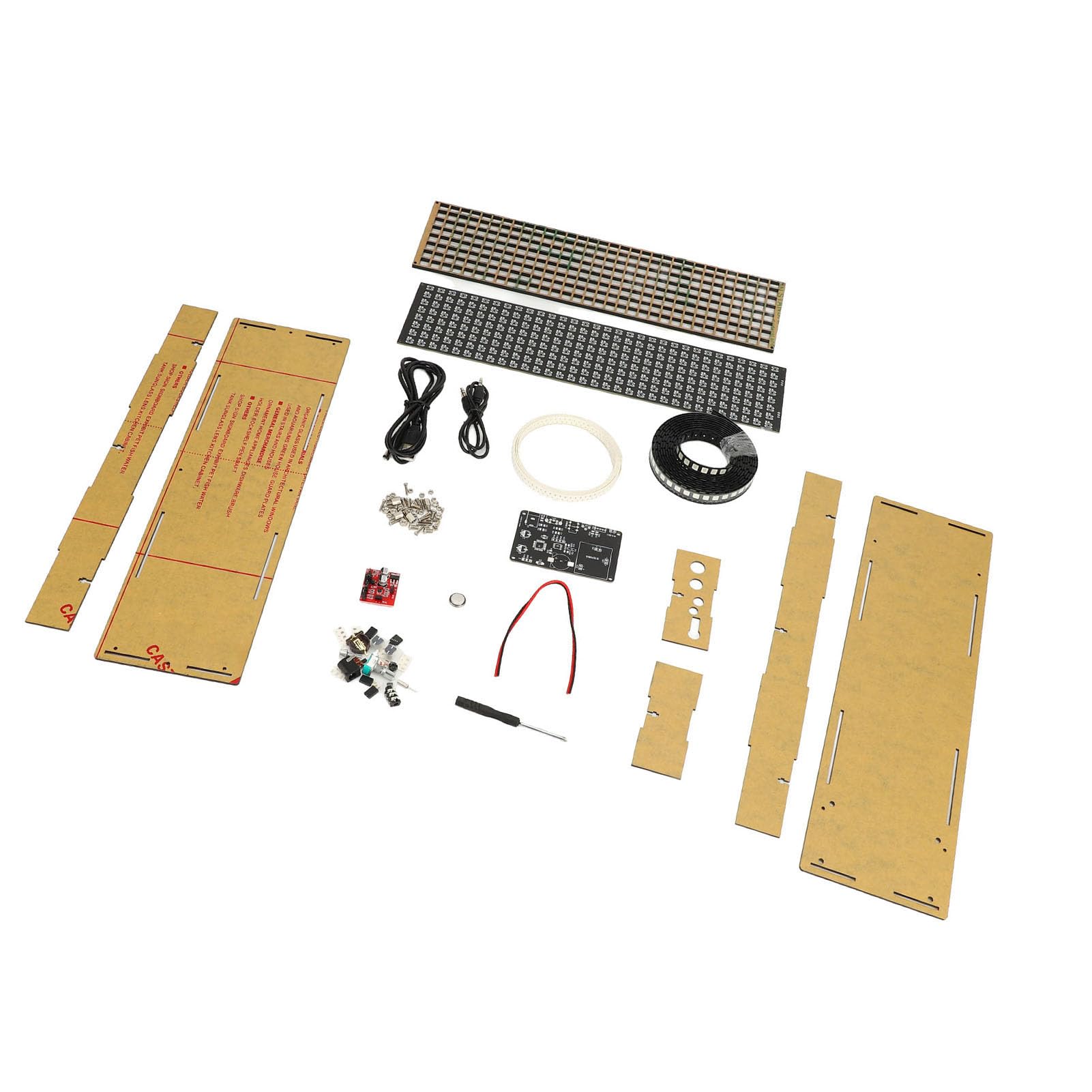 Kit di Saldatura per Orologio Digitale Dimmerabile RGB a Colori con Controllo Vocale per gli Appassionati di Elettronica Plastica ABS 32x8 Dot
