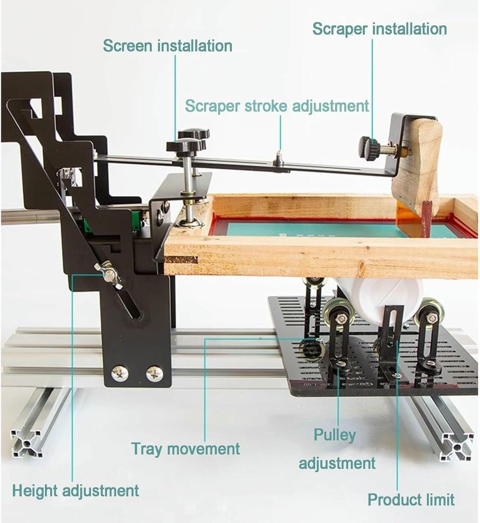 Macchina serigrafica manuale curva per bottiglie, area grafica massima 200 * 250 mm, ideale per stampa personalizzata su varie bottiglie
