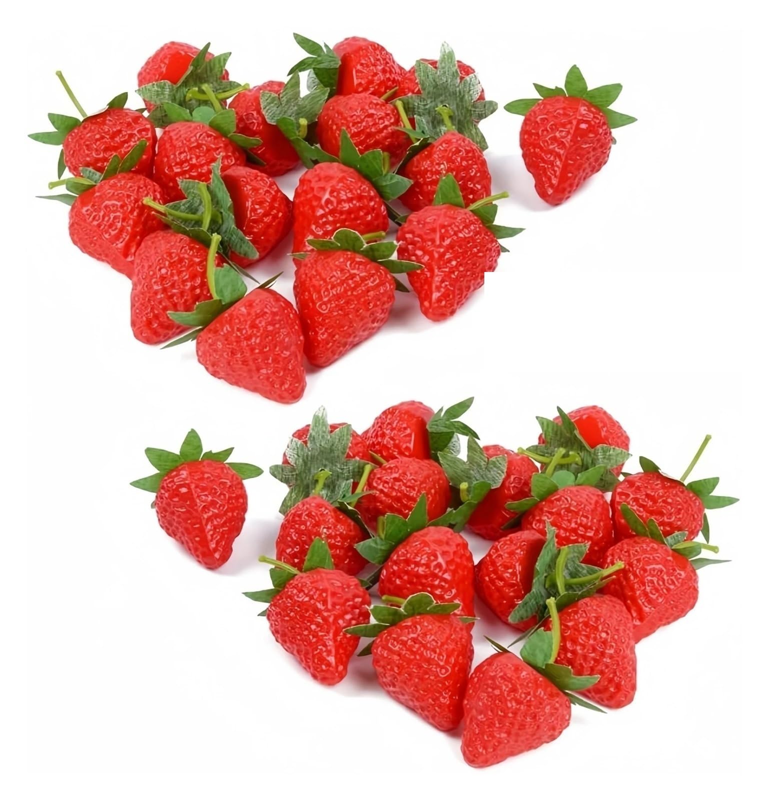 Wuyxto One Color 50Pcs Red Plastic Strawberries Artificial Fruit Models For Home Decoration Holiday Party Photography Prop For Party