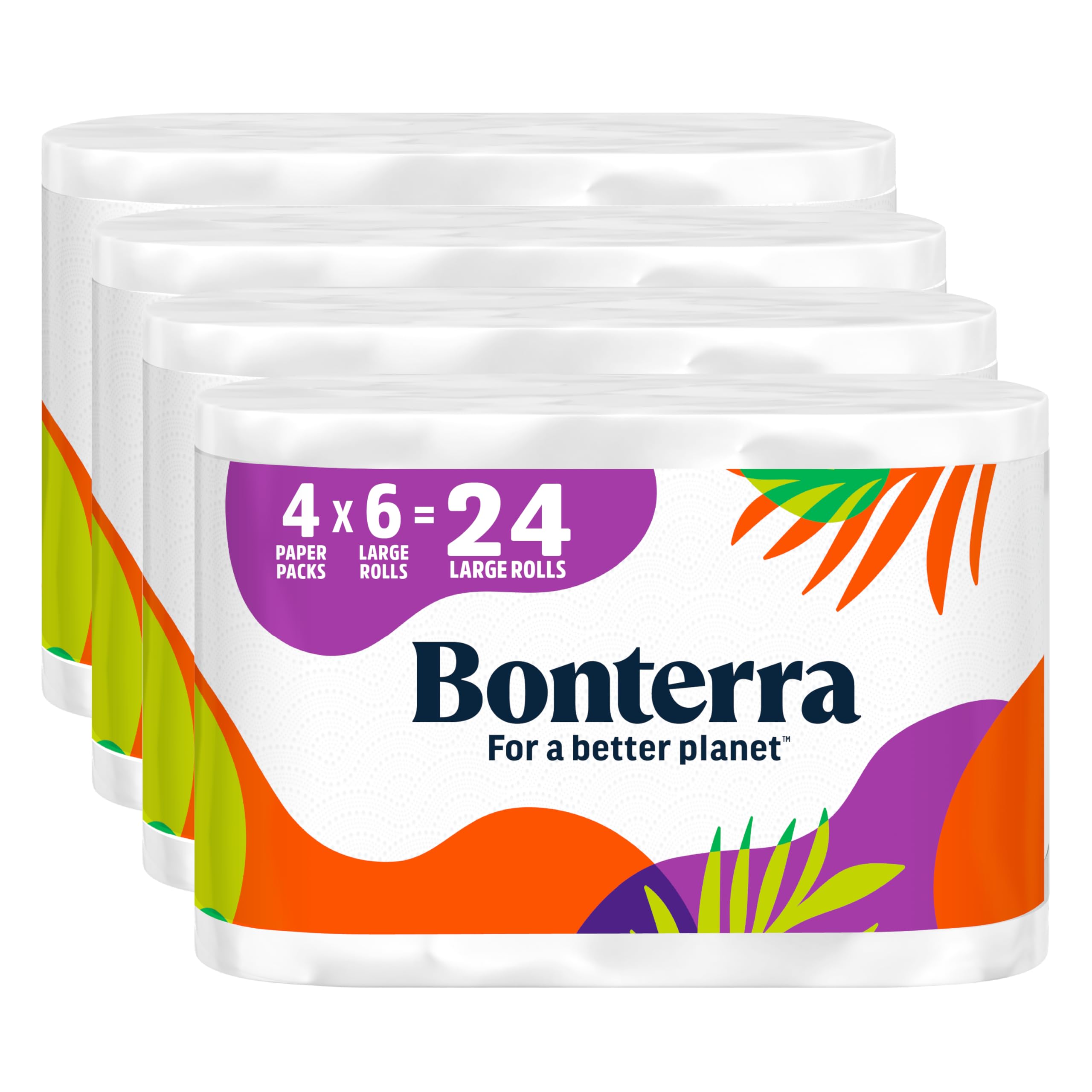 Bonterra Responsibly Sourced 3-Ply Plastic-Free Toilet Paper