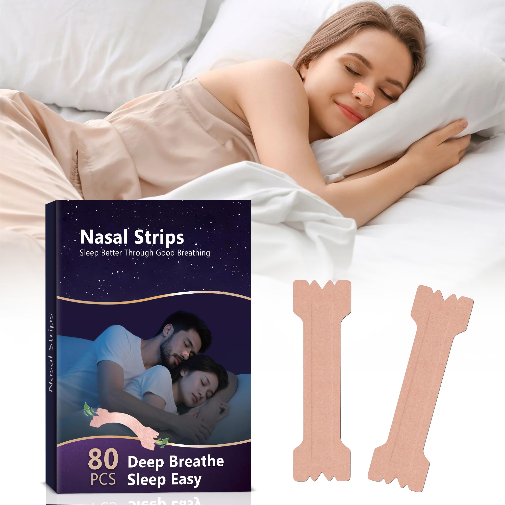 Nasenstreifen für angenehmeres Atmen, Nase Strips für besseren Schlaf & Sport, Nasal Tape für Männer und Frauen